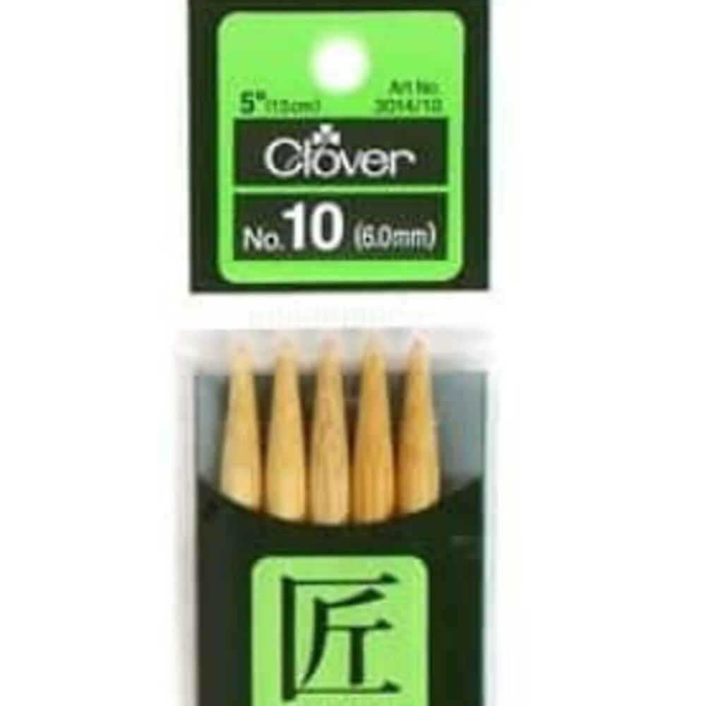 New Clover Bamboo Knitting Needle Double Point 5 in. Size 10 (6.0mm) 5 pc.